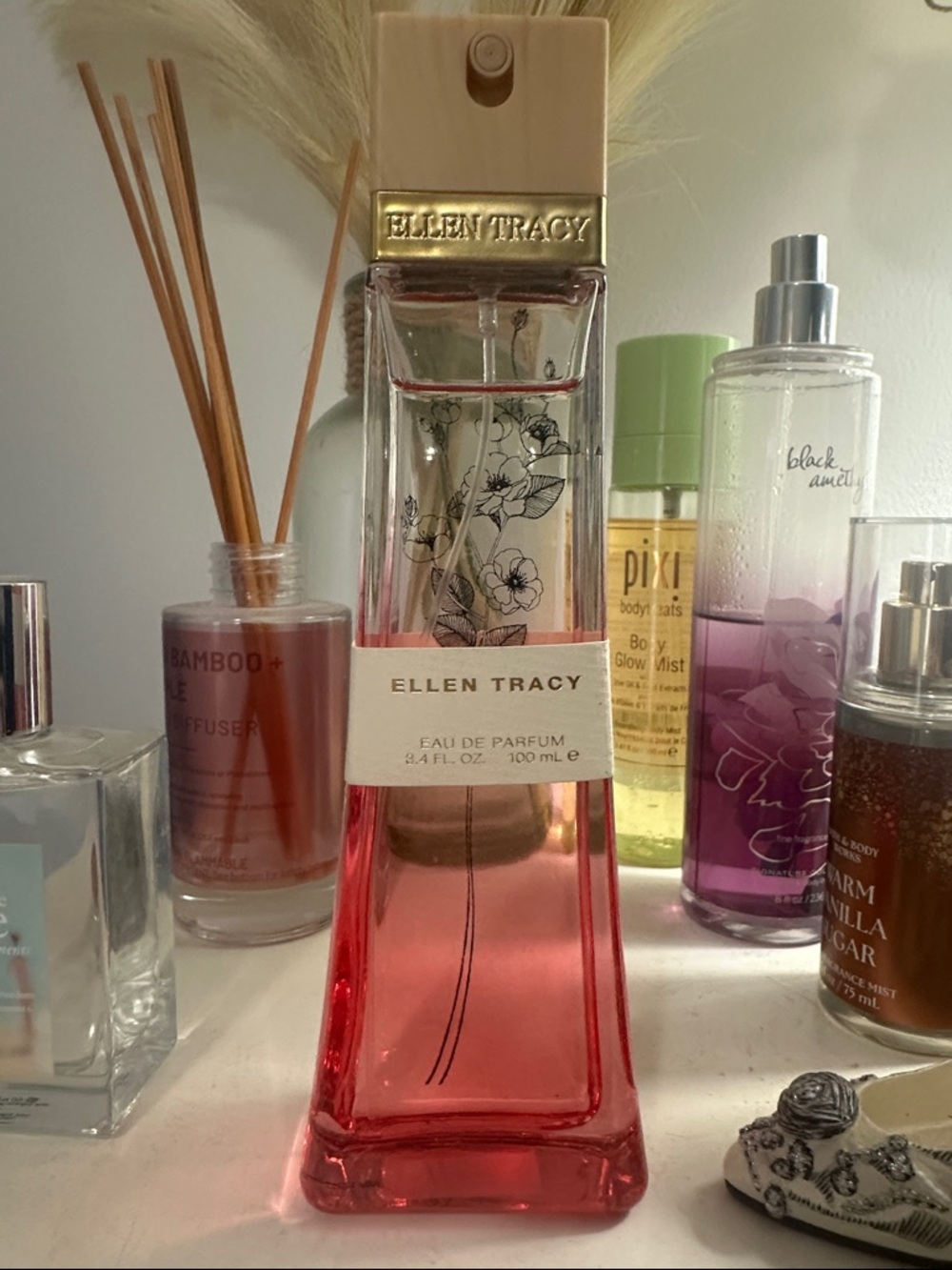 Ellen Tracy Pink Gradient Floral Eau de Parfum Bottle